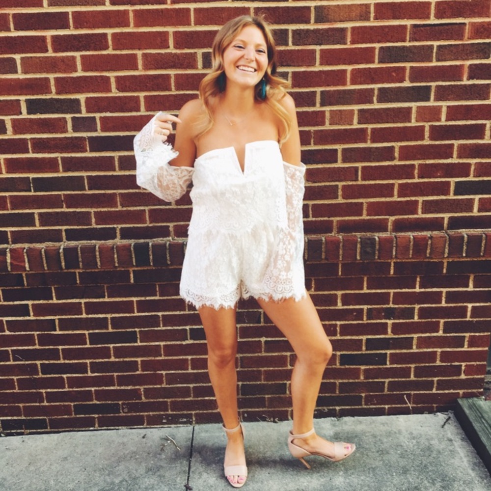 White lace romper
